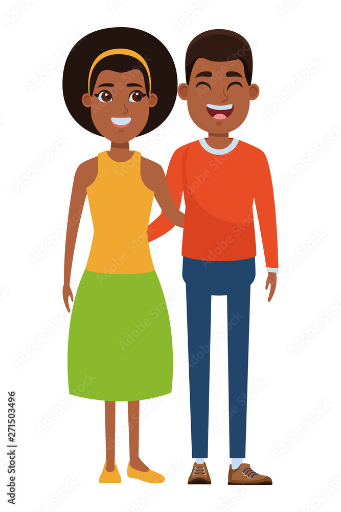 Obraz premium couple avatar cartoon character portrait