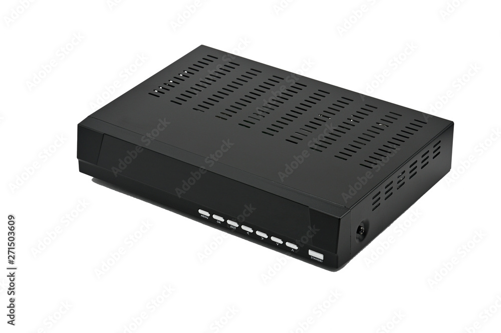 Digital TV receiver on white background.Tuner Digital TV receiver on white background.Tuner