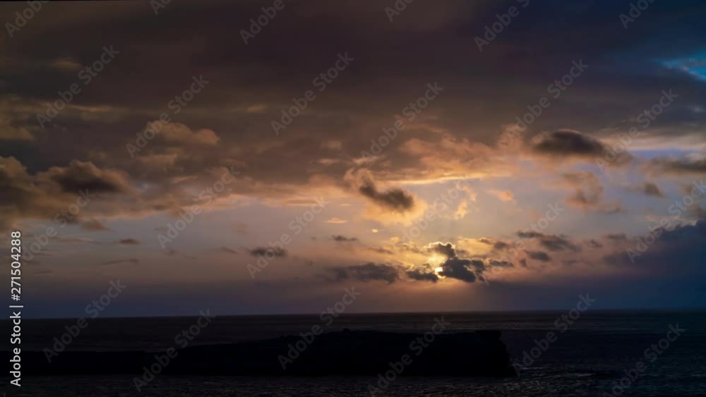 Twilight time lapse on the seashore. Comino Malta Timelapse sunset / sunrise over the sea