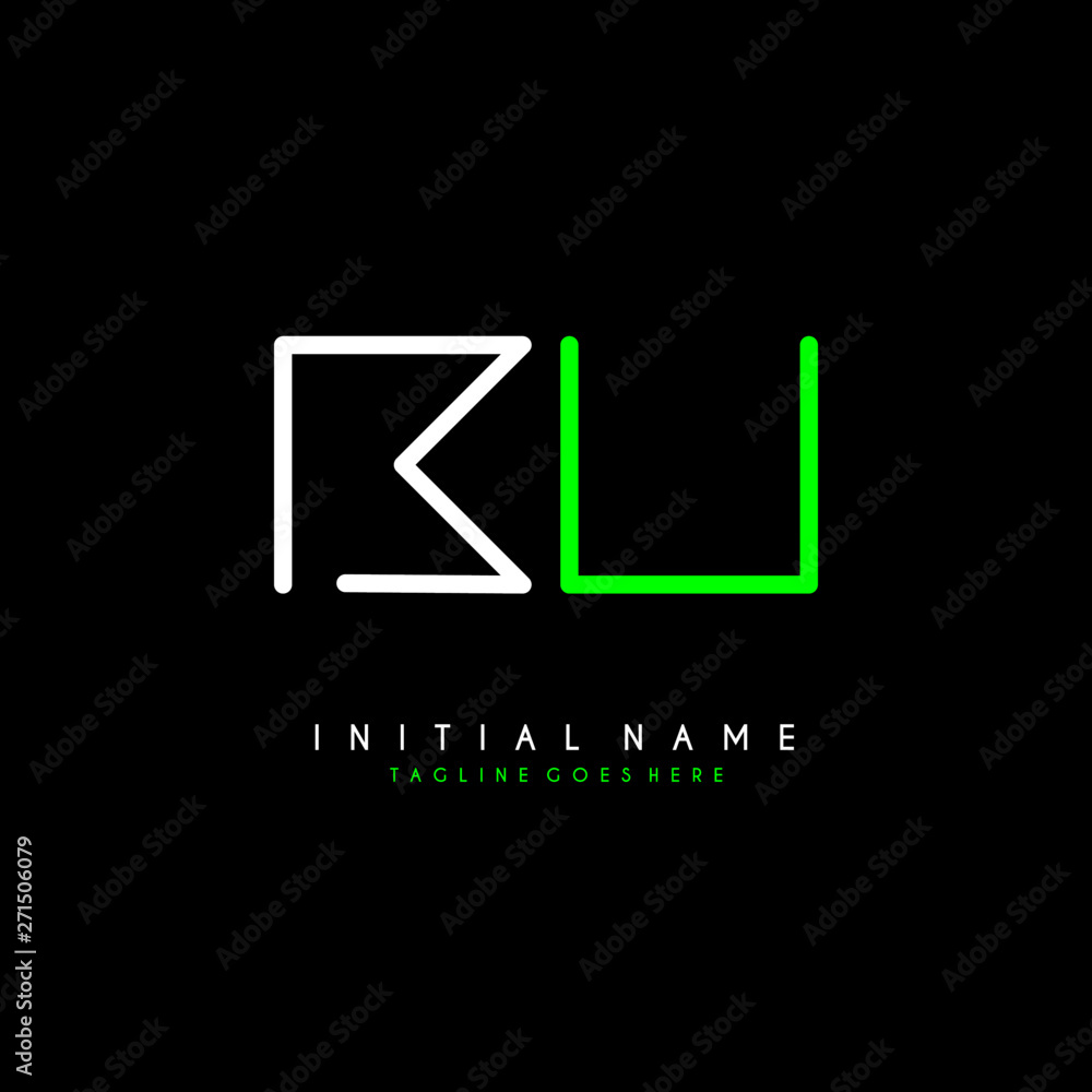 Initial B U BU minimalist modern logo identity vector Initial B U BU minimalist modern logo identity vector