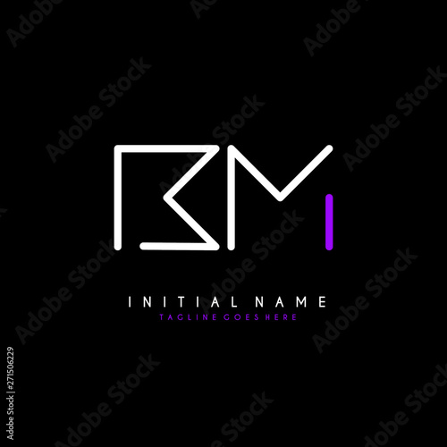 Initial B M BM minimalist modern logo identity vector