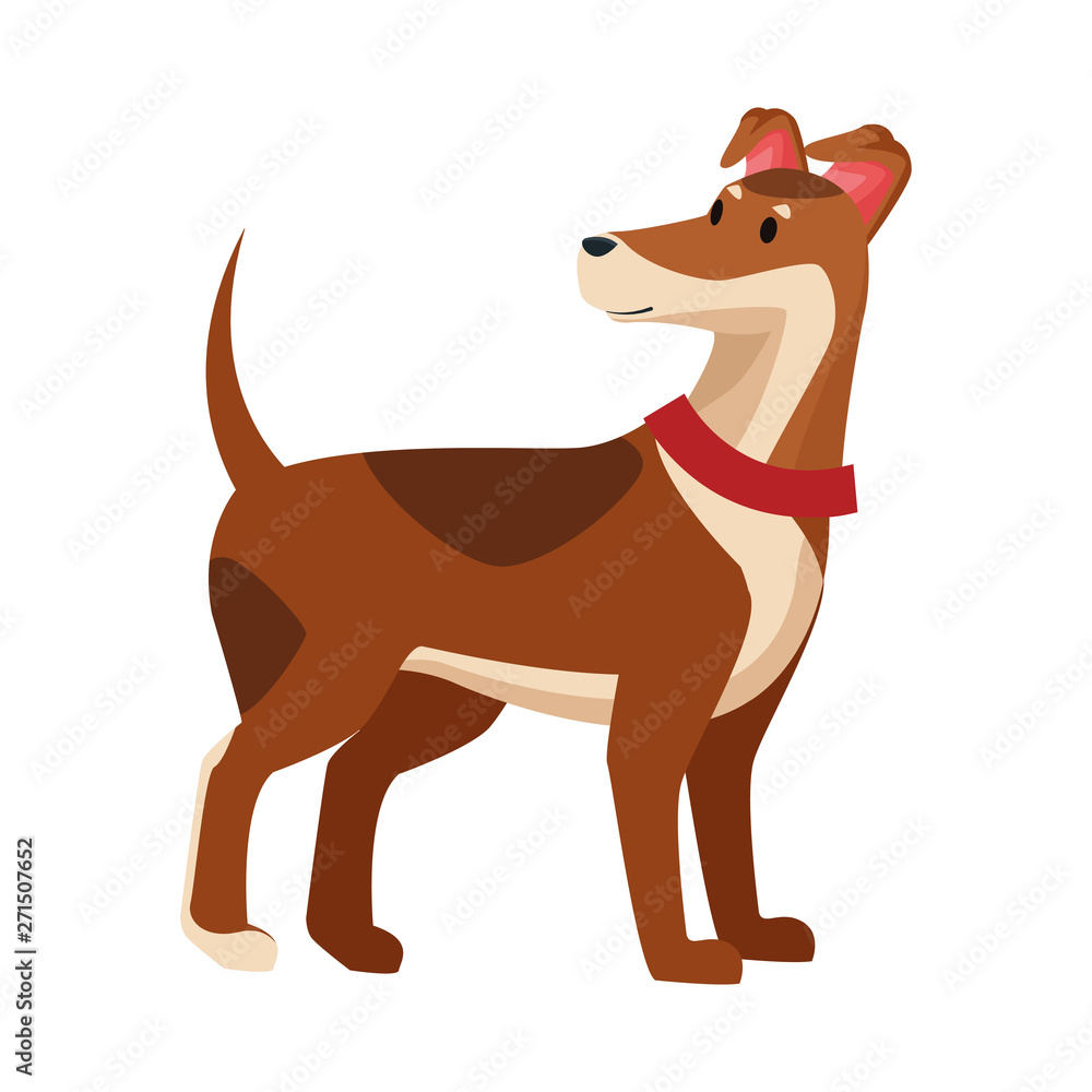 brown dog icon cartoon isolated