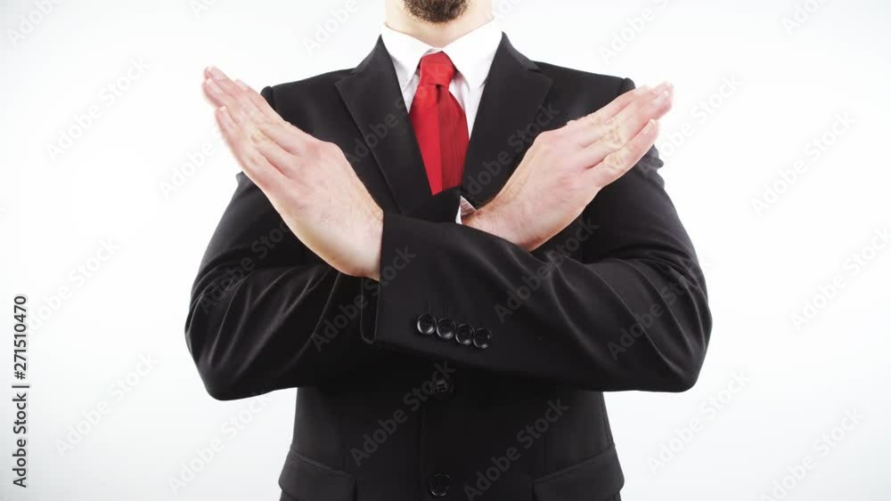 Cross hands headless red tie business person 4K Cross hands headless red tie business person 4K