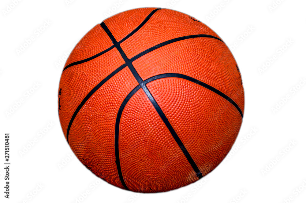 Basketball on white with space for text