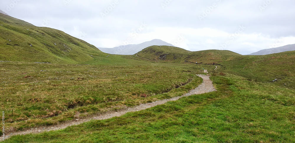 Fototapeta premium West Hiland Way Track, landscape between Kinlochleven and Fort William, long distance hike - Scotland, UK