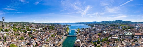 Panoramic Aerial view of Zurich  city in Switzerland © Samuel B.