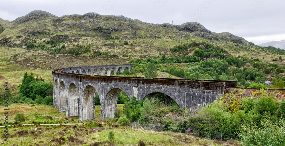 Glenfinnan Viaduct at Glenfinnan - Scotland, UK