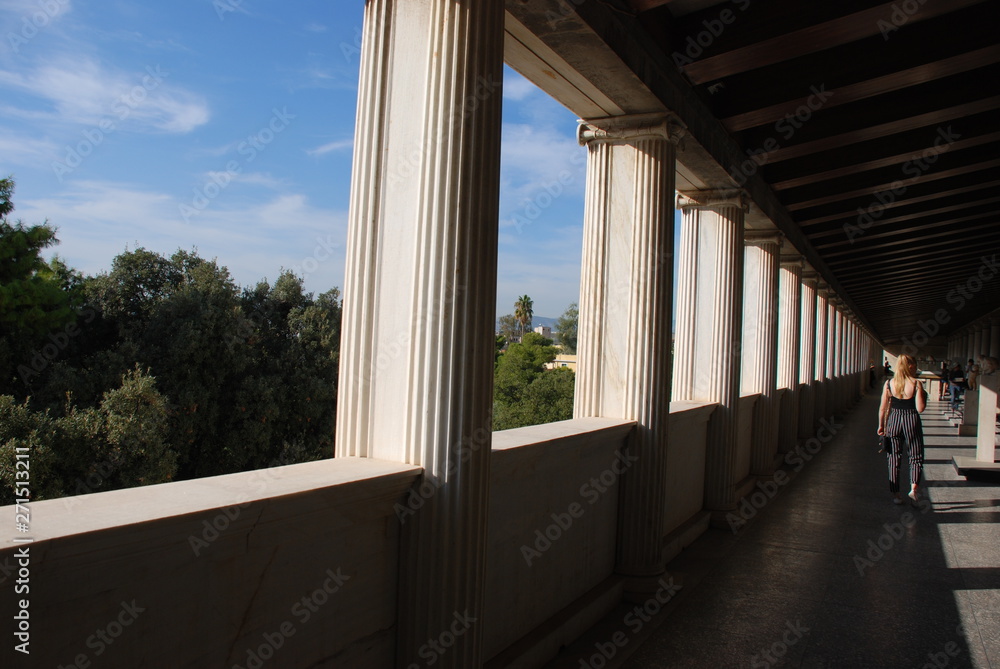 Athens, Greece / May 2019: The archaeological site of the Ancient Agora of Athens. Athens, Greece / May 2019: The archaeological site of the Ancient Agora of Athens.