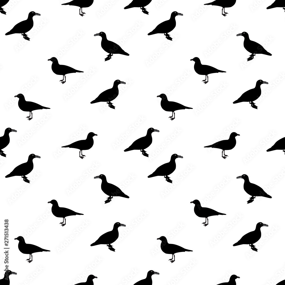 Silhouette of Water Duck on white background. Seamless Pattern. Vector Illustration Silhouette of Water Duck on white background. Seamless Pattern. Vector Illustration