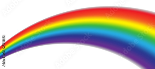 Colorful realistic multicolored rainbow. Natural arcuate phenomenon in the sky. Vector Illustration
