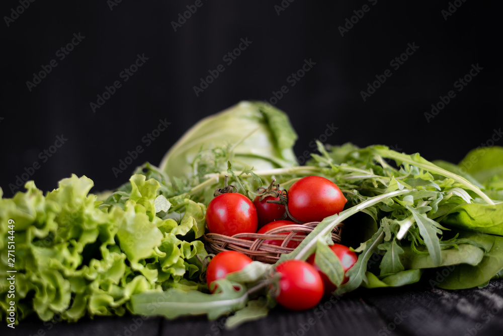 Diet food for all, ripe and healthy vegetables from your garden Diet food for all, ripe and healthy vegetables from your garden