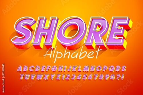 Fototapeta Colorful 3d display font design, alphabet, letters