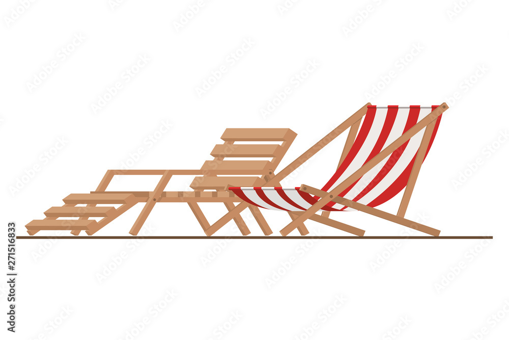 beach chair for sunbathing on white background beach chair for sunbathing on white background