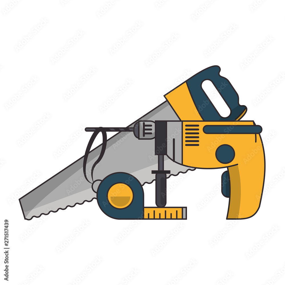 Naklejka premium tools set collection workshop icons cartoon