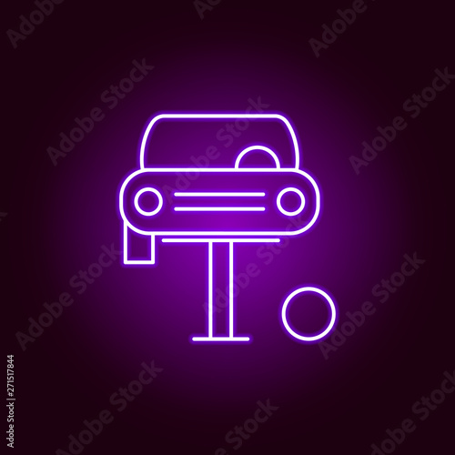 changing car tire outline icon in neon style. Elements of car repair illustration in neon style icon. Signs and symbols can be used for web, logo, mobile app, UI, UX