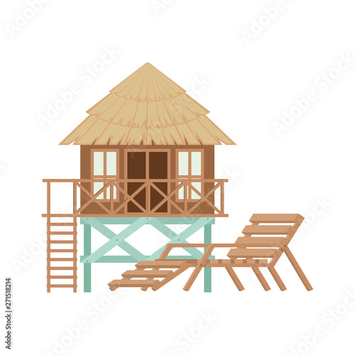 wooden house on the beach