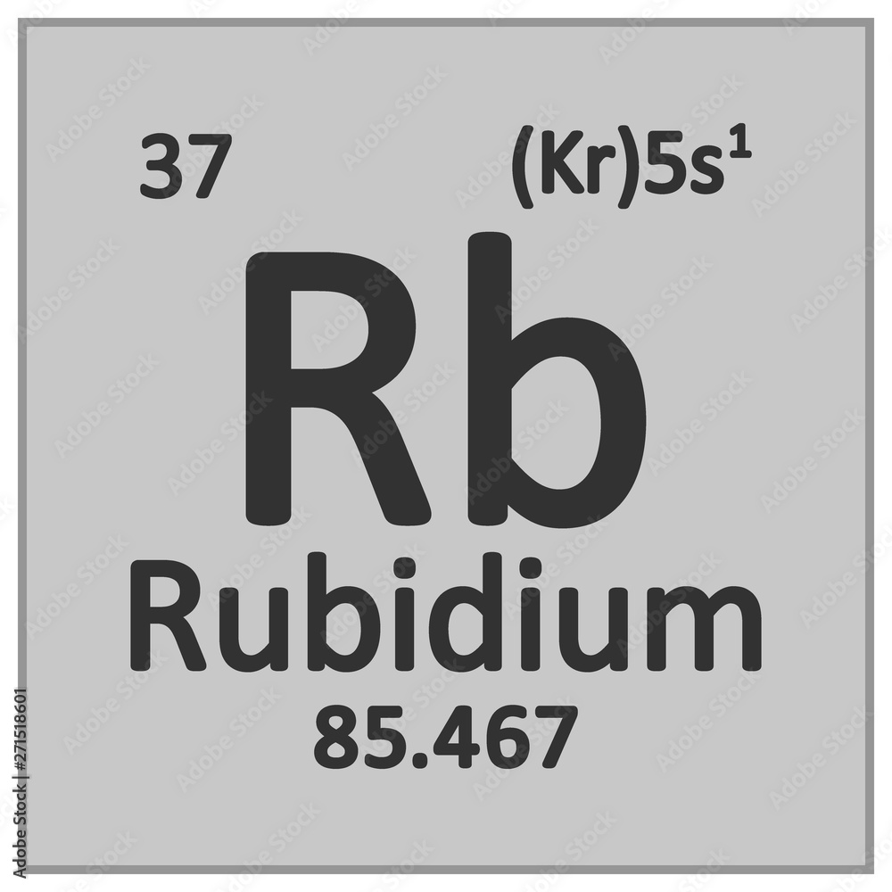 Obraz premium Periodic table element rybidium icon.