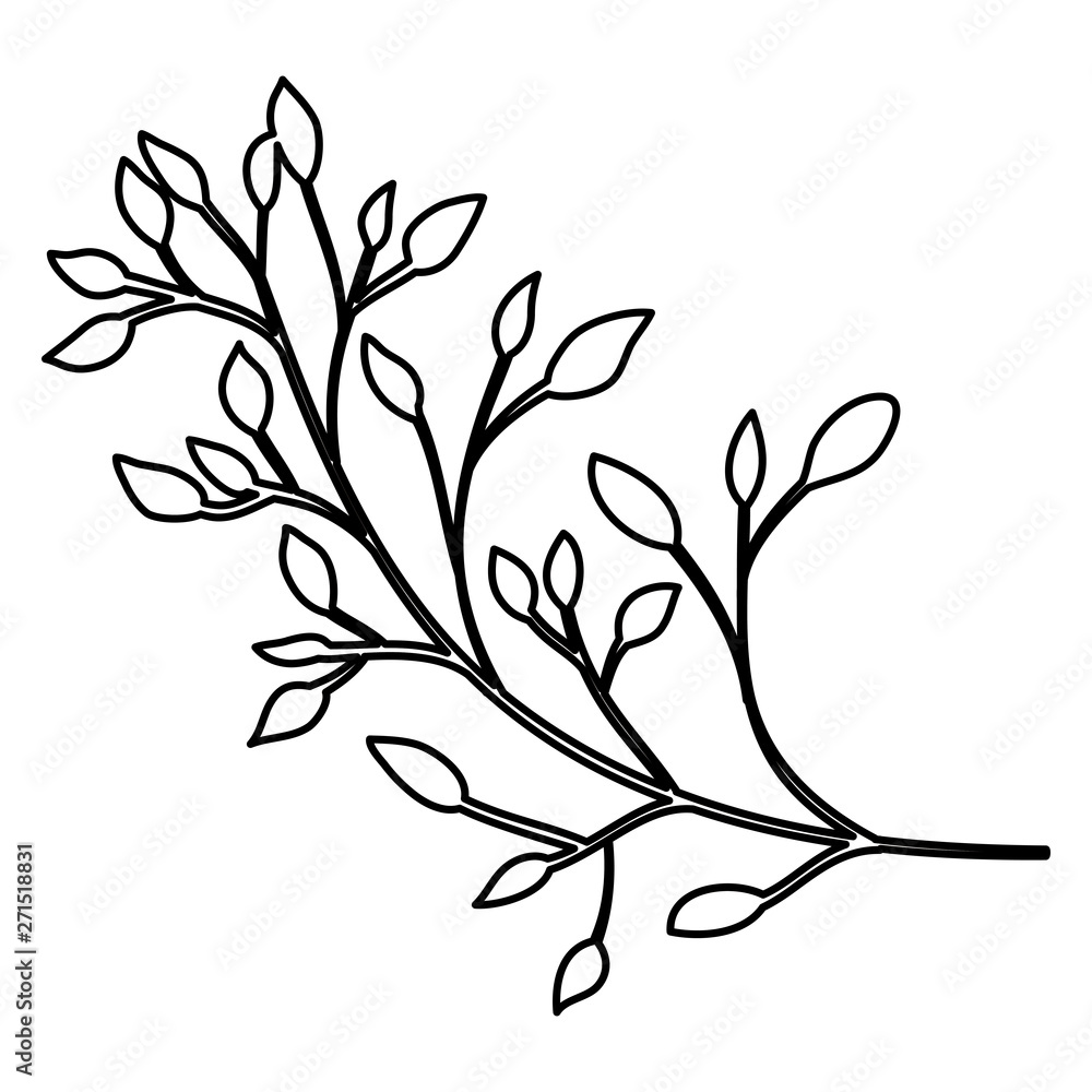 branch with leafs plant icon