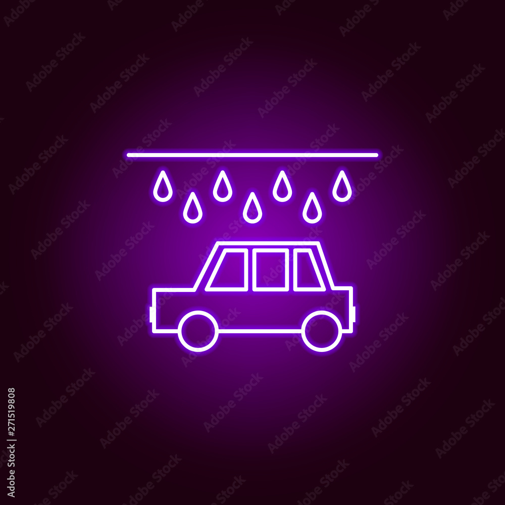 Obraz premium car wash outline icon in neon style. Elements of car repair illustration in neon style icon. Signs and symbols can be used for web, logo, mobile app, UI, UX