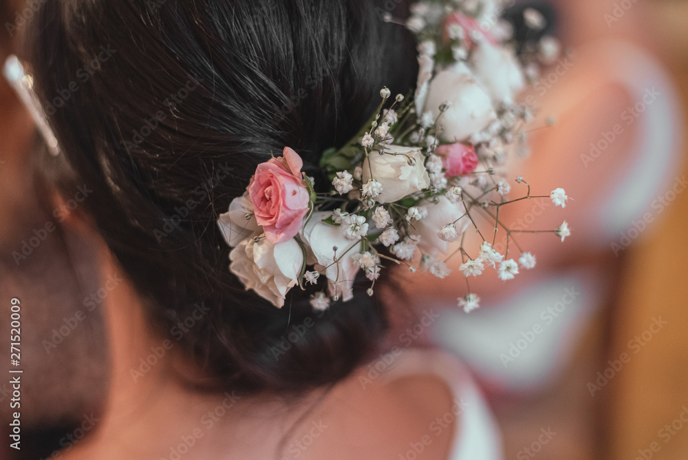 Naklejka premium wedding day bridal makeup session