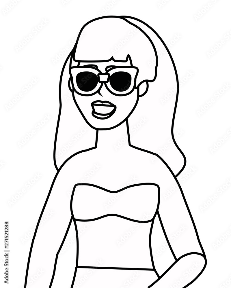 Girl with summer swimwear design Girl with summer swimwear design