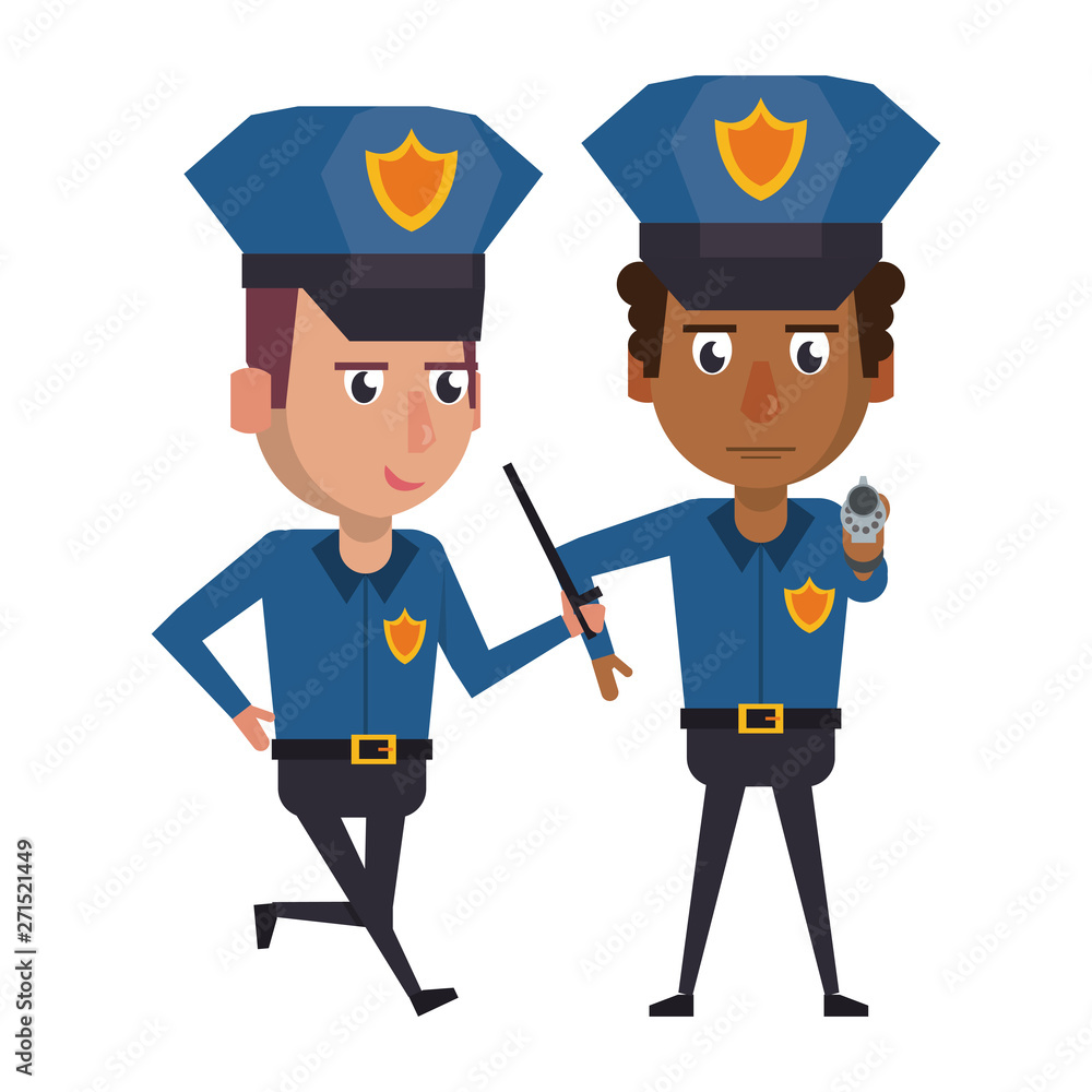 policemen working avatar cartoon character