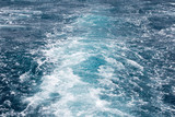 Boat Wave ocean trace on blue sea Red Sea Seashore Egypt background.