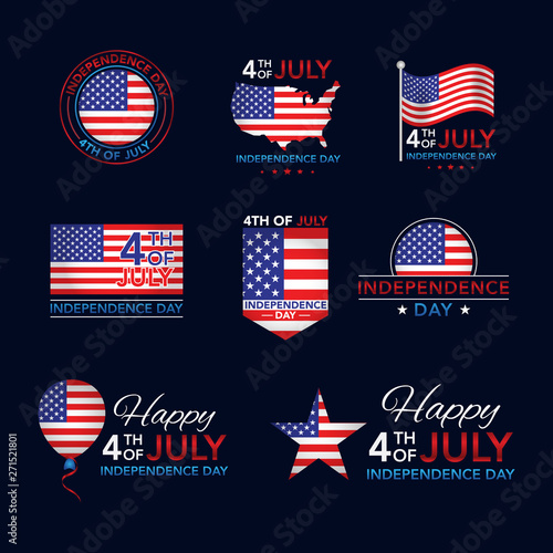 4th July Independence Day badge collection