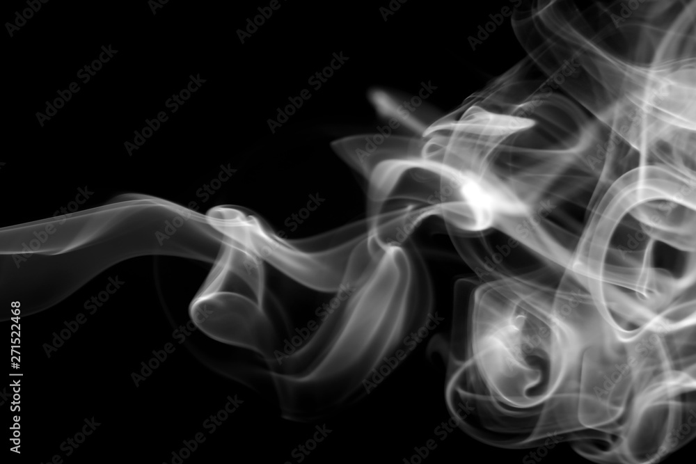 White smoke abstract on black background, fire design White smoke abstract on black background, fire design