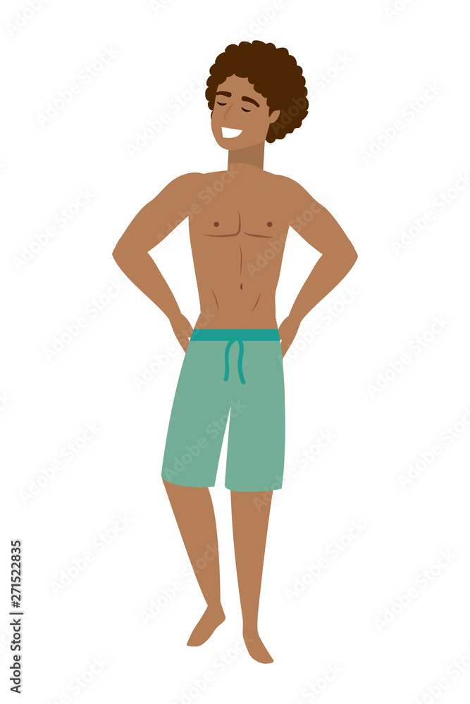 Boy with summer swimwear design Boy with summer swimwear design