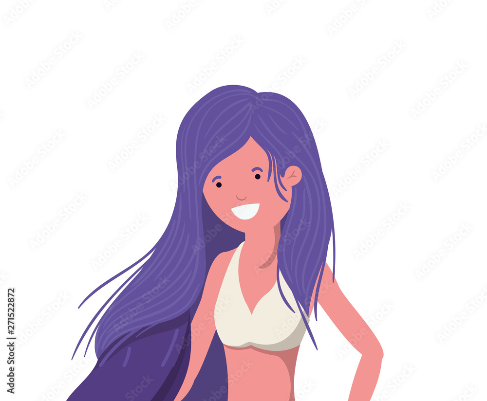 young woman with swimsuit on white background young woman with swimsuit on white background