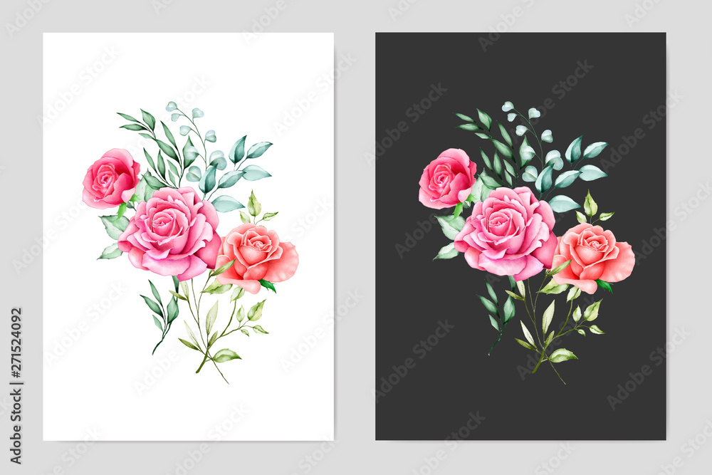 elegant watercolor floral wedding card template