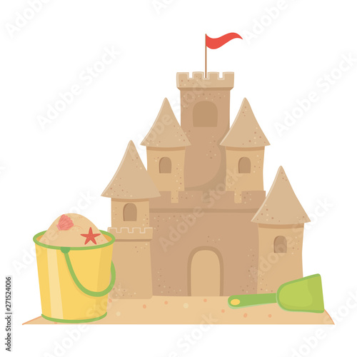 Sand castle in the beach design