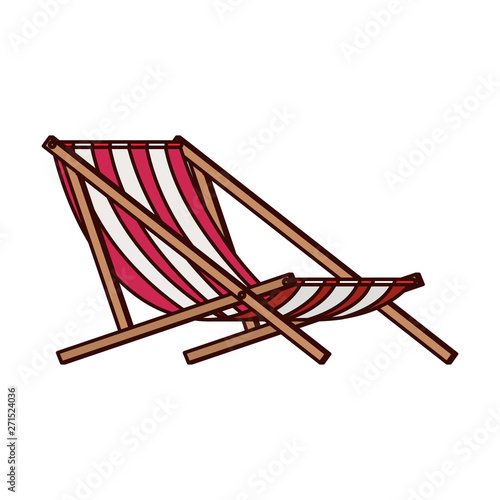 beach chair for sunbathing on white background