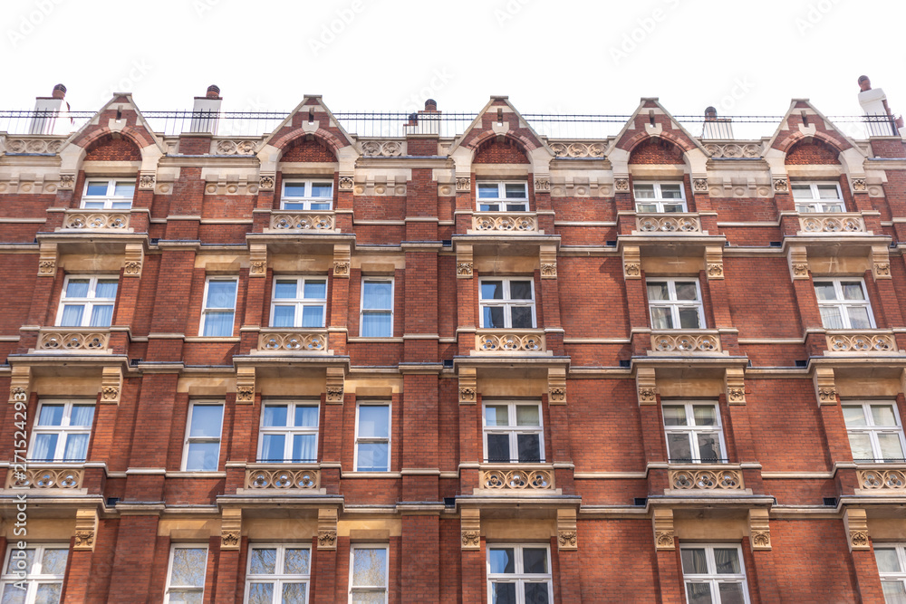 London, England - APRIL 1, 2019: Facade of a building in London