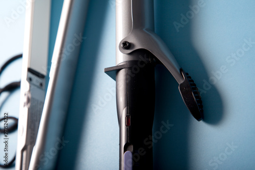 Close up of hair curling iron