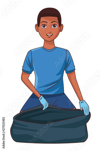cleaning service person avatar cartoon character