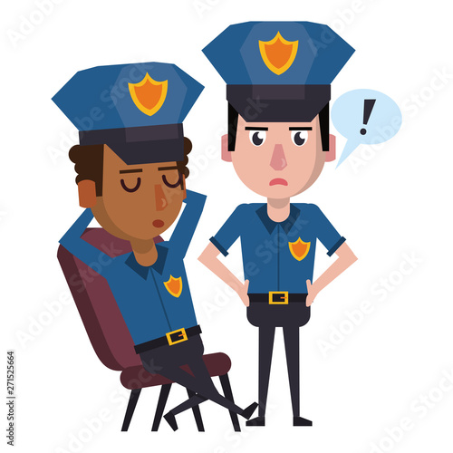 policemen working avatar cartoon character