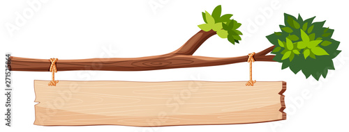 tree branch with wooden sign
