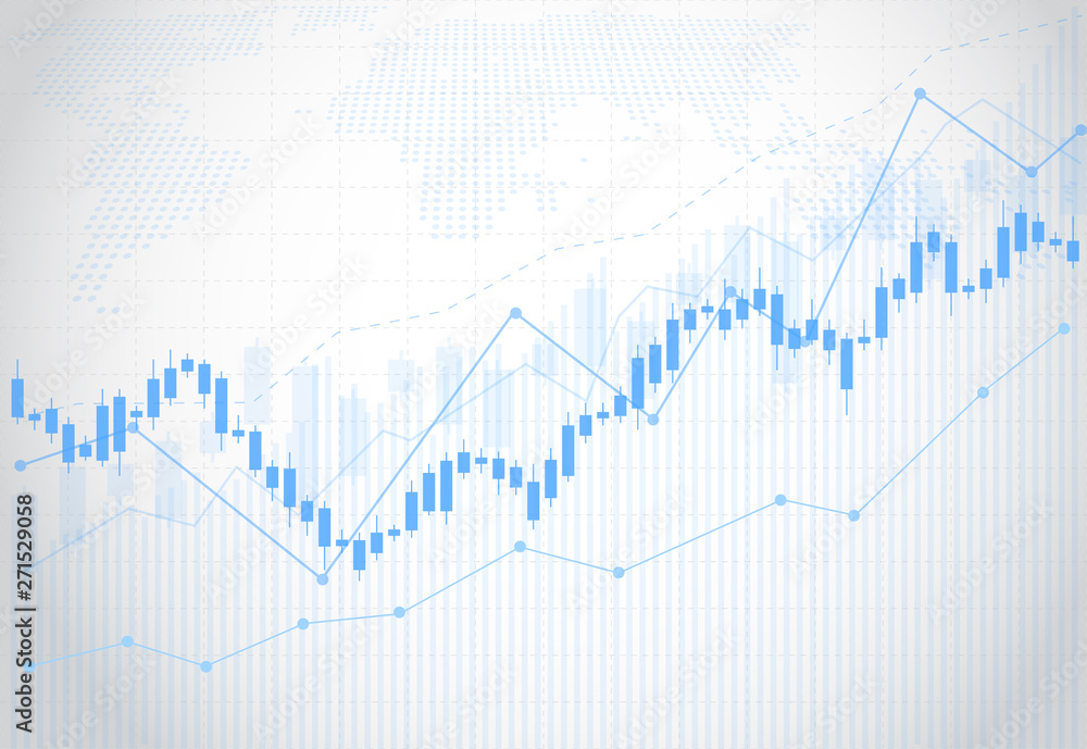 Business candle stick graph chart of stock market investment trading on white background design. Bullish point, Trend of graph. Vector illustration Business candle stick graph chart of stock market investment trading on white background design. Bullish point, Trend of graph. Vector illustration