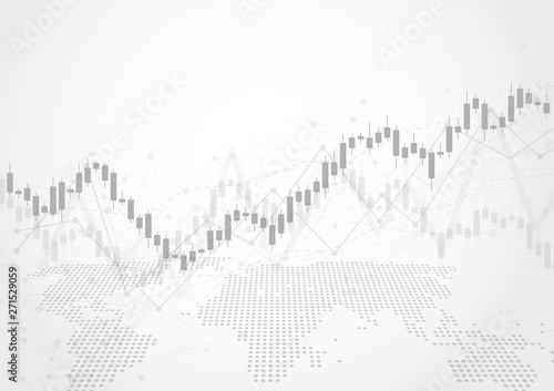 Business candle stick graph chart of stock market investment trading on white background design. Bullish point, Trend of graph. Vector illustration