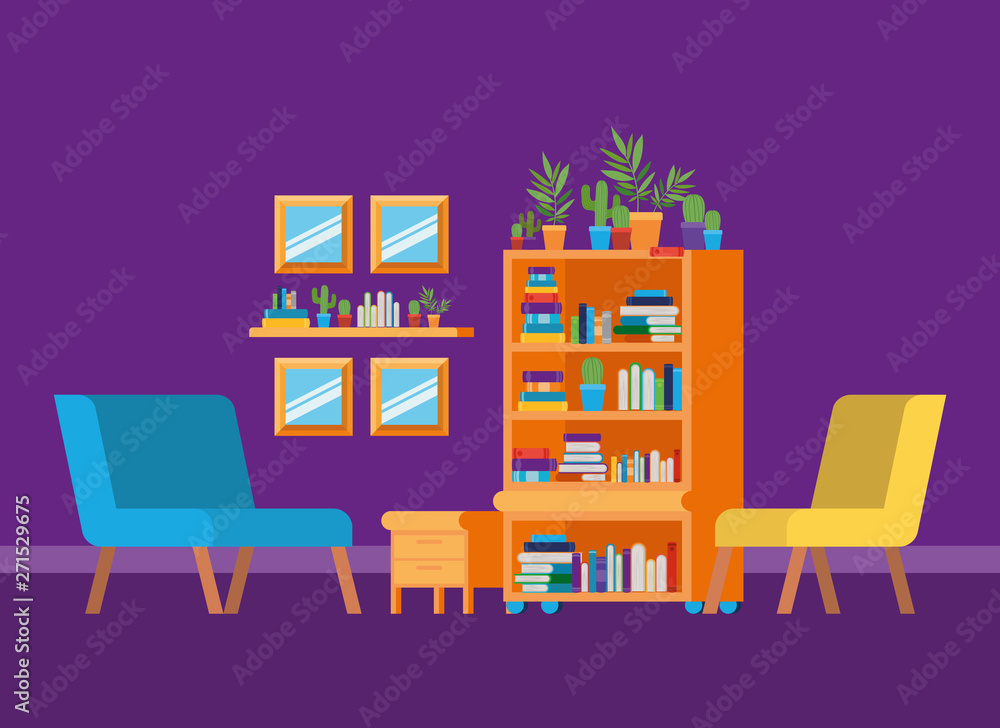 Home study room with books design Home study room with books design