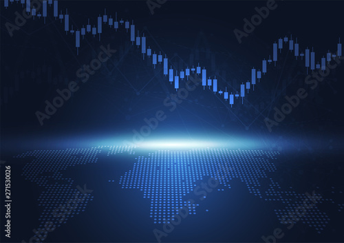 Business candle stick graph chart of stock market investment trading on white background design. Bullish point, Trend of graph. Vector illustration