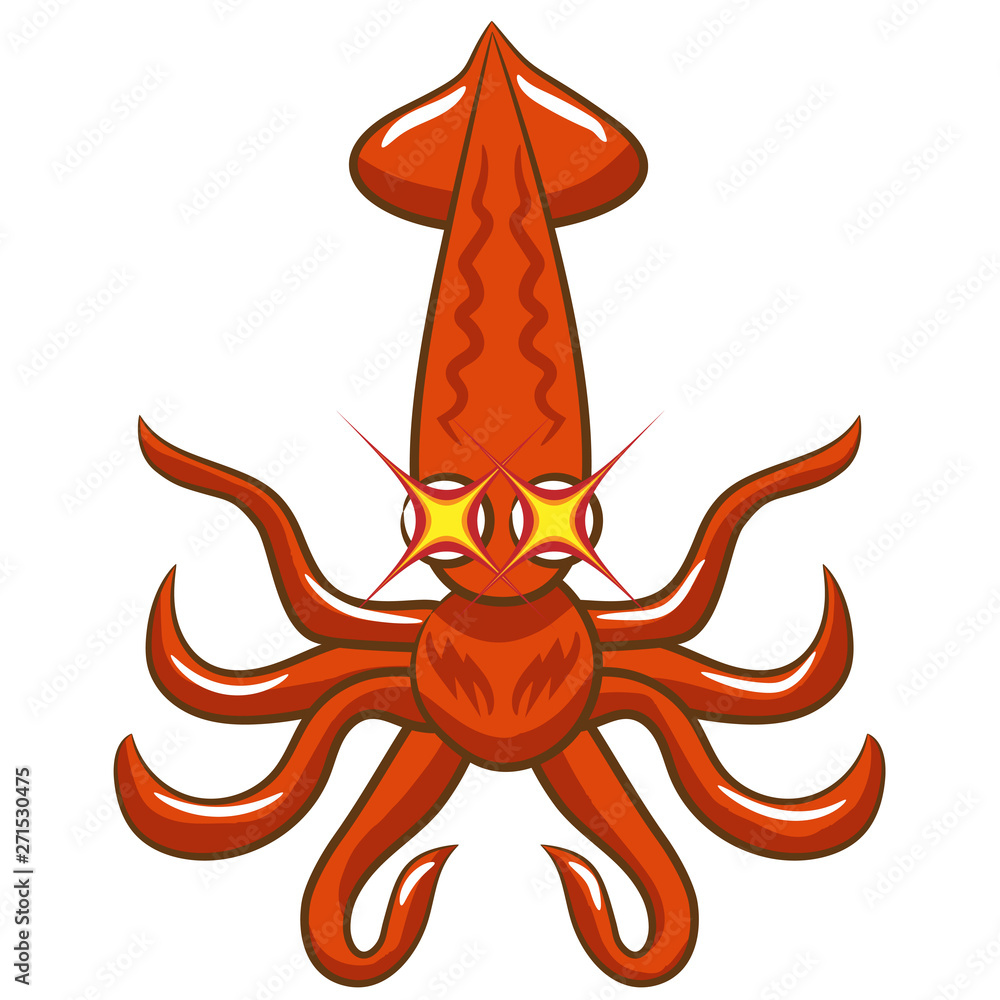 squid funny vector clipart Stock Vector | Adobe Stock