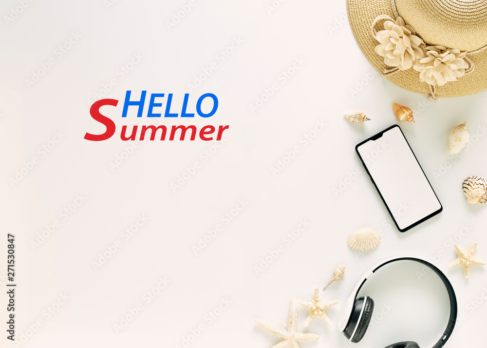 Top view vacation summer background Top view vacation summer background