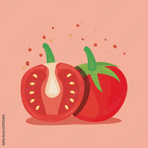 tomato fresh vegetables vector ilustration