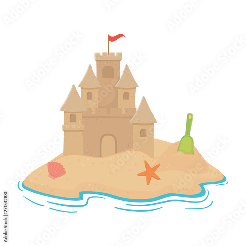 Sand castle in the beach design