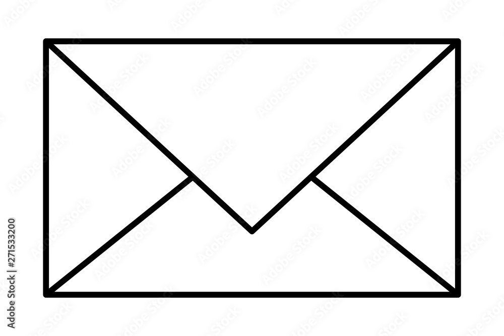 envelope on white background icon cartoon black and white envelope on white background icon cartoon black and white