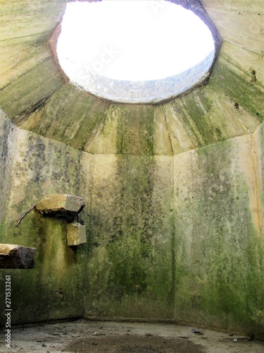 view from inside a ww2 bunker on Normandy beach