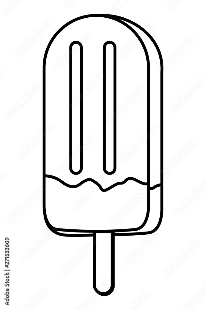 Popsicle with chocolate covered in black and white Popsicle with chocolate covered in black and white